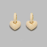Vintage French Pearl Heart Earrings