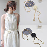 Fashion Pearl Camellia Waist Necklace