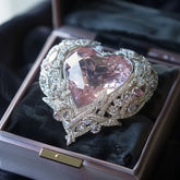 Crystal Heart Brooch