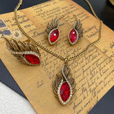 Vintage Retro High-end Design Necklace Earrings Set