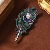 Vintage Peacock Feather Brooch