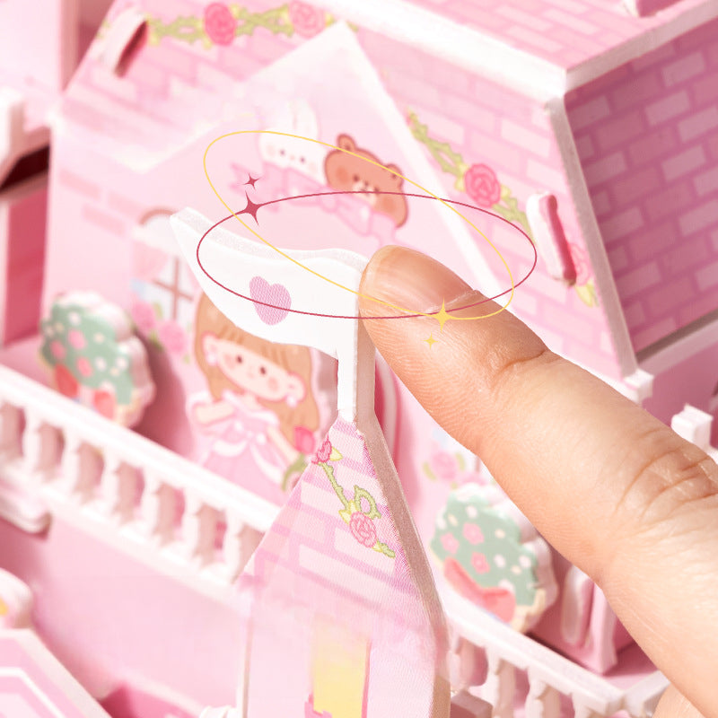 3D Three-dimensional Handmade DIY Assembled House Puzzle Model Card