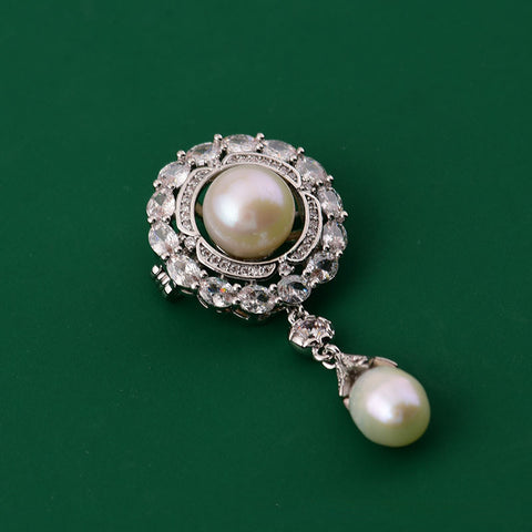 Vintage Light Luxury Natural Pearl High-end Brooch