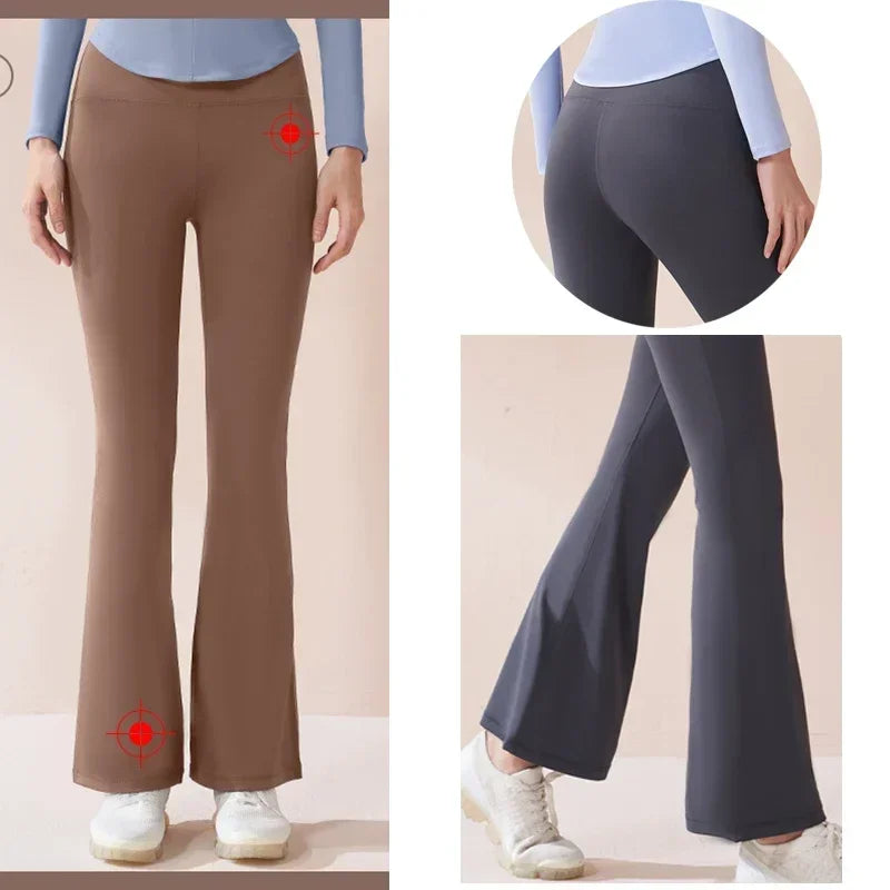 Winter Warm Flared Fleece Inner High Waist Tight Fit Leggings Workout Fitness Yoga Pants Leggings
