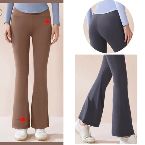 Winter Warm Flared Fleece Inner High Waist Tight Fit Leggings Workout Fitness Yoga Pants Leggings