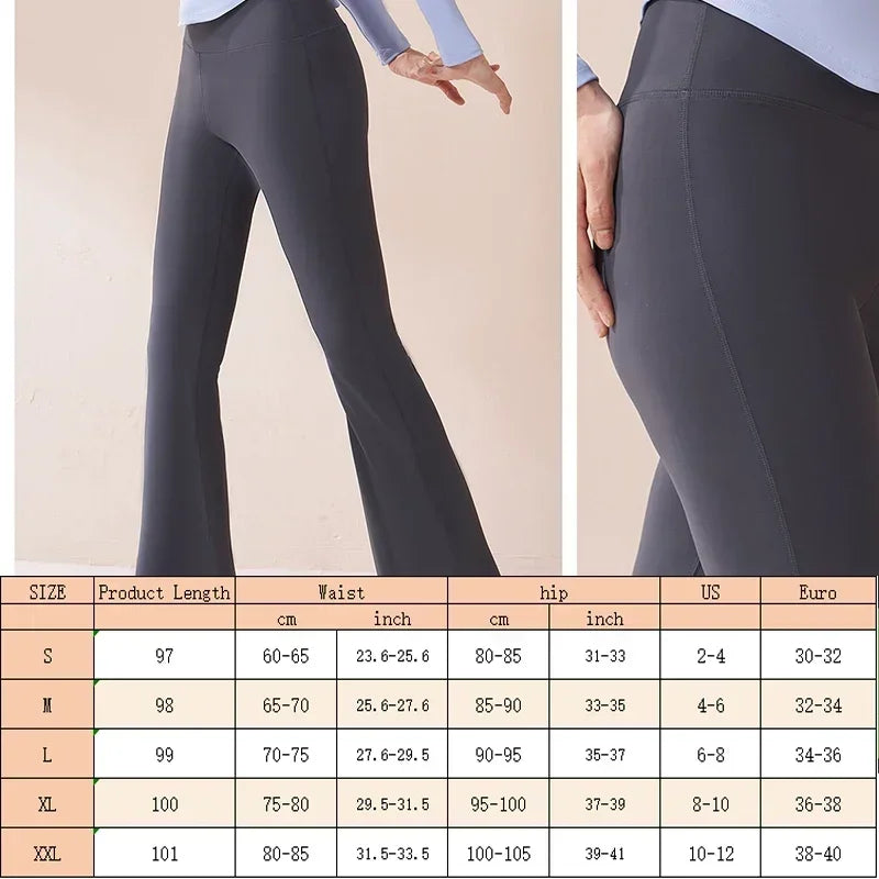 Winter Warm Flared Fleece Inner High Waist Tight Fit Leggings Workout Fitness Yoga Pants Leggings
