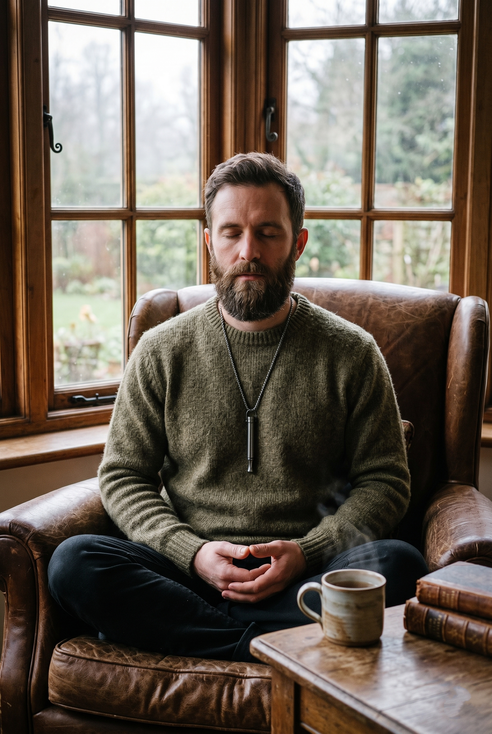 The New Zen Anchor: Vintage Mindful Breathing Necklace for Anxiety Relief