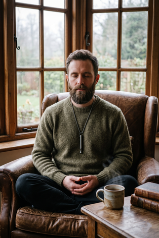 The New Zen Anchor: Vintage Mindful Breathing Necklace for Anxiety Relief