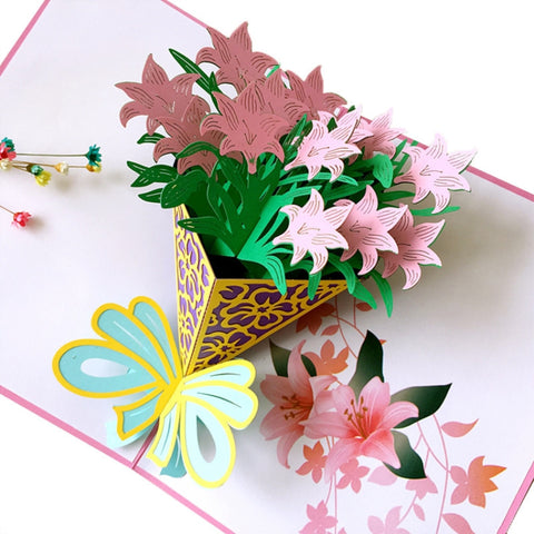 Sunflower 3D Creative Bouquet Stereo Greeting Card