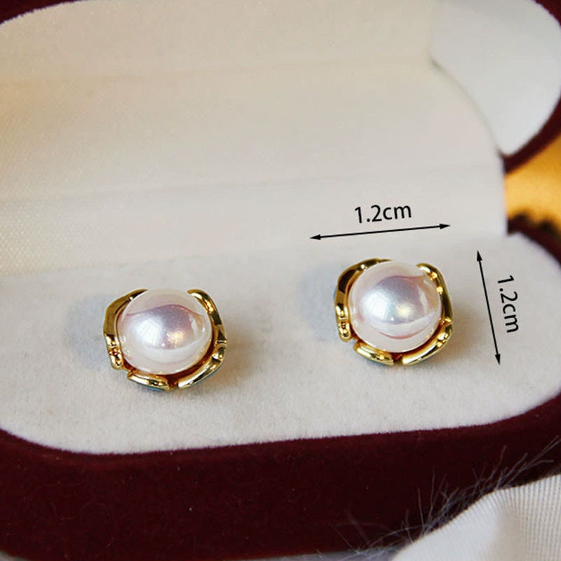 Silver Needle Pearl Earrings