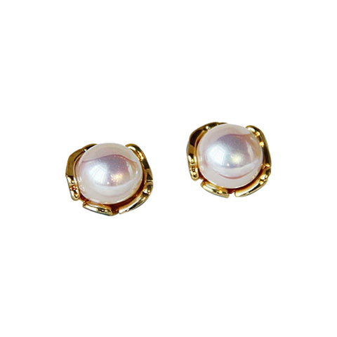 Silver Needle Pearl Earrings