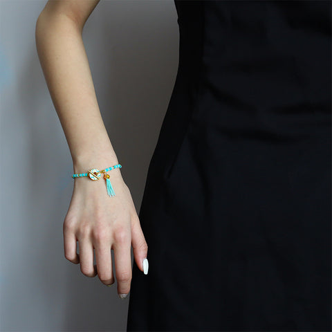 Original Stylish Natural Stone Beaded Tassel Bracelet