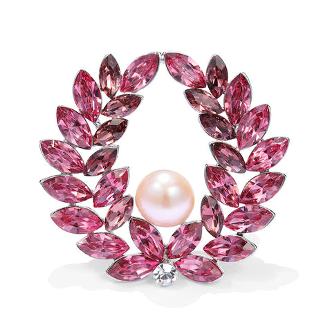 Handmade Original Design Pearl Olive Branch Wheat Ear Brooch