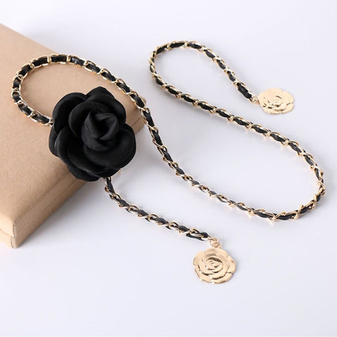 Fashion Pearl Camellia Waist Necklace