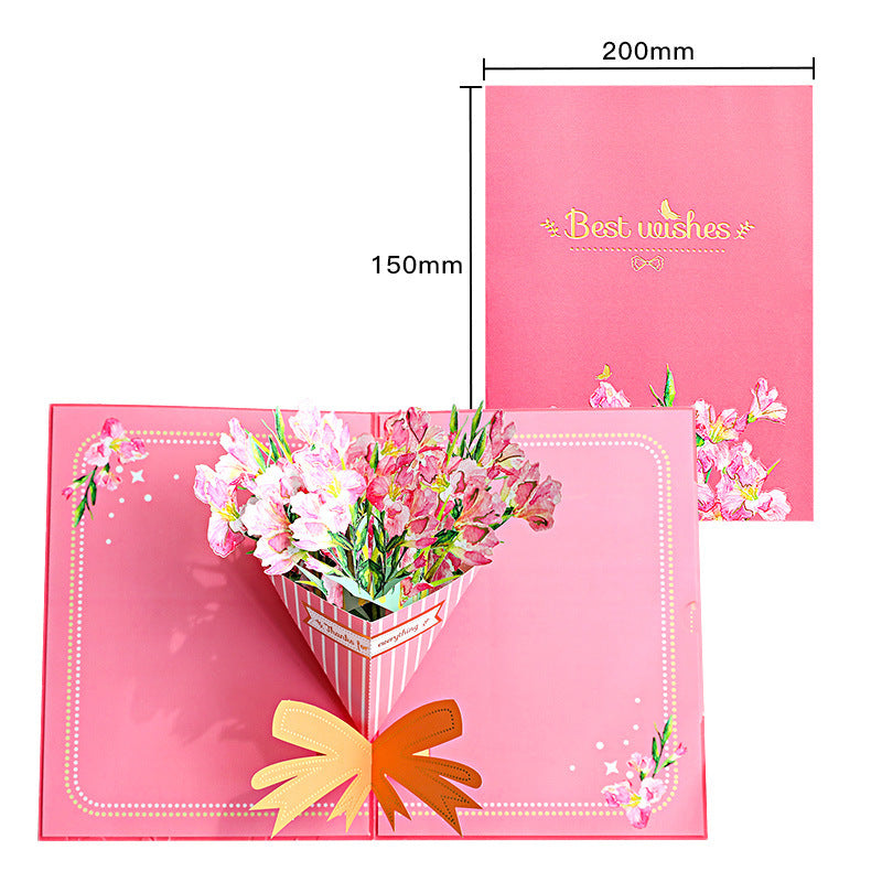 Sunflower 3D Creative Bouquet Stereo Greeting Card