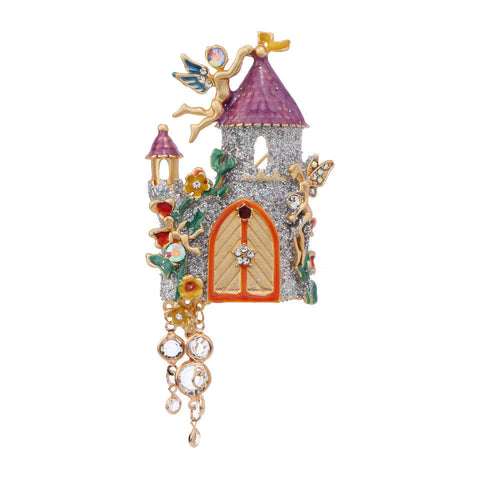 Vintage Dreamy Fairy Tale Castle Brooch