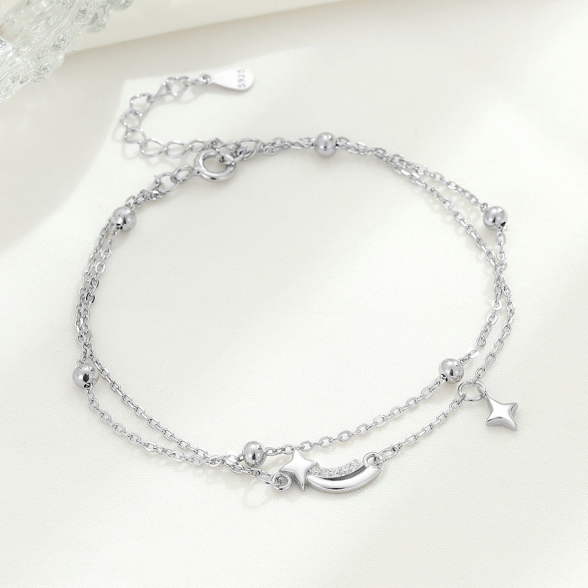 Pure Silver Meteor Double Layer Bracelet