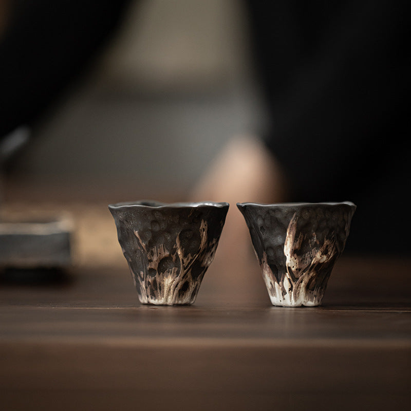 Japanese Style Wabi-sabi Style Lotus Rhyme Stoneware Teacup