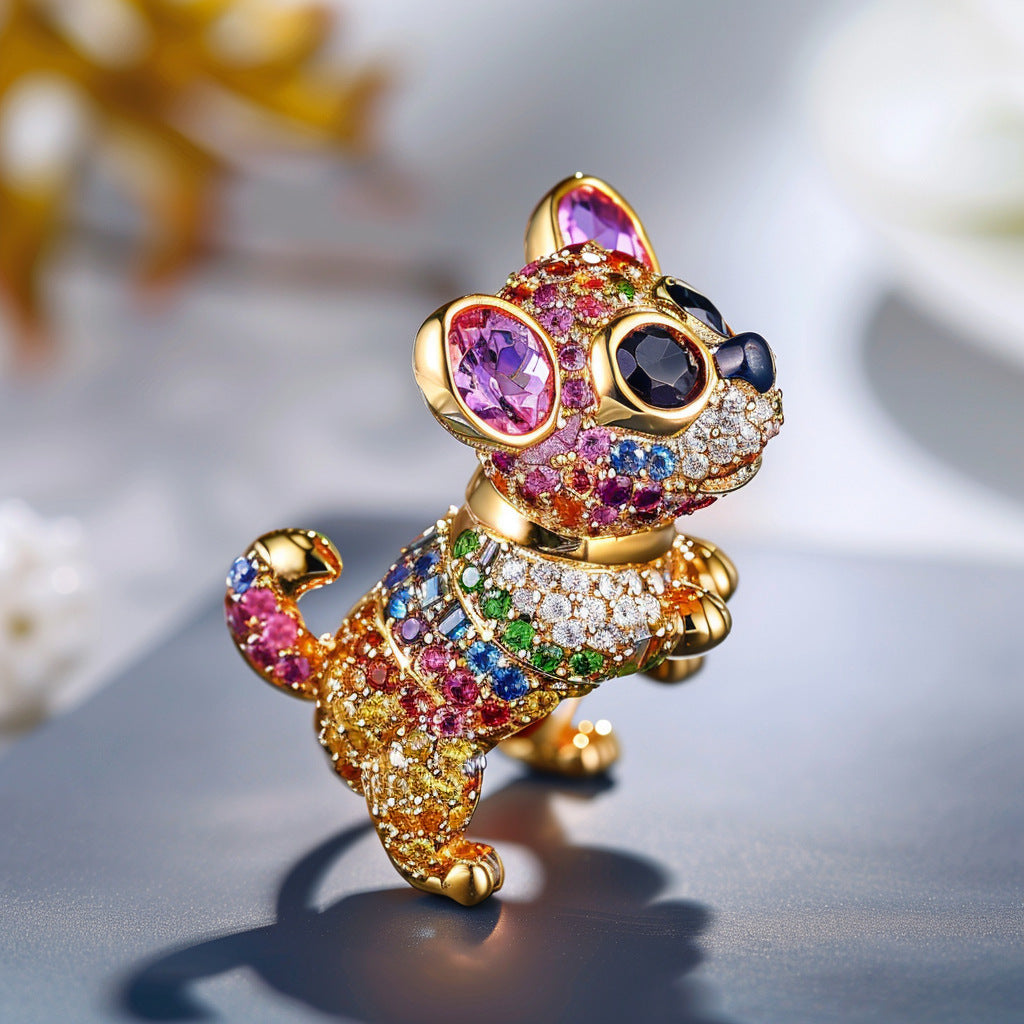 New Jewelry Trendy Ornaments Dog High-end Brooch