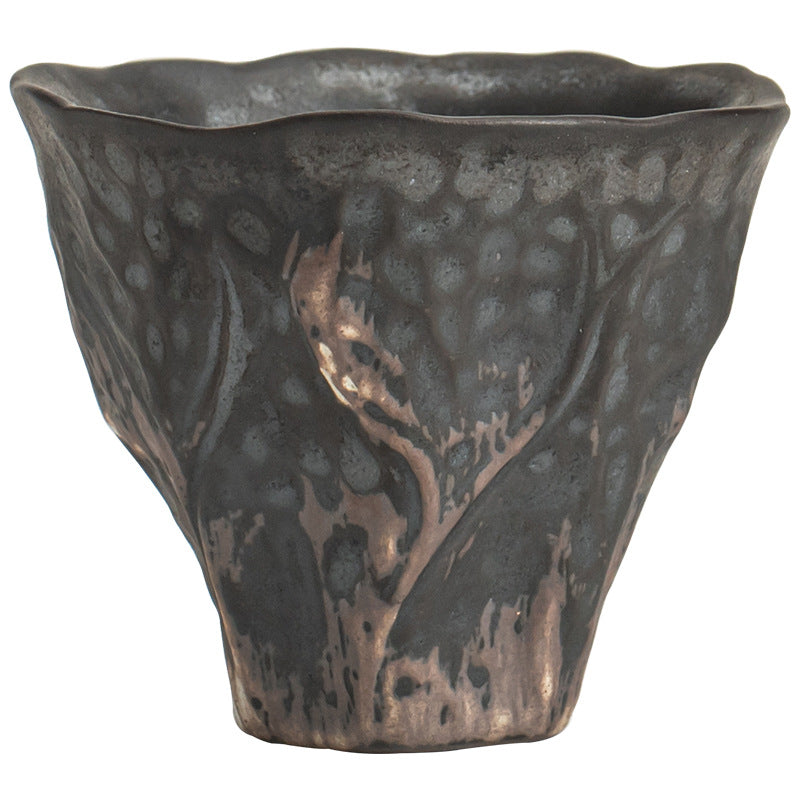Japanese Style Wabi-sabi Style Lotus Rhyme Stoneware Teacup