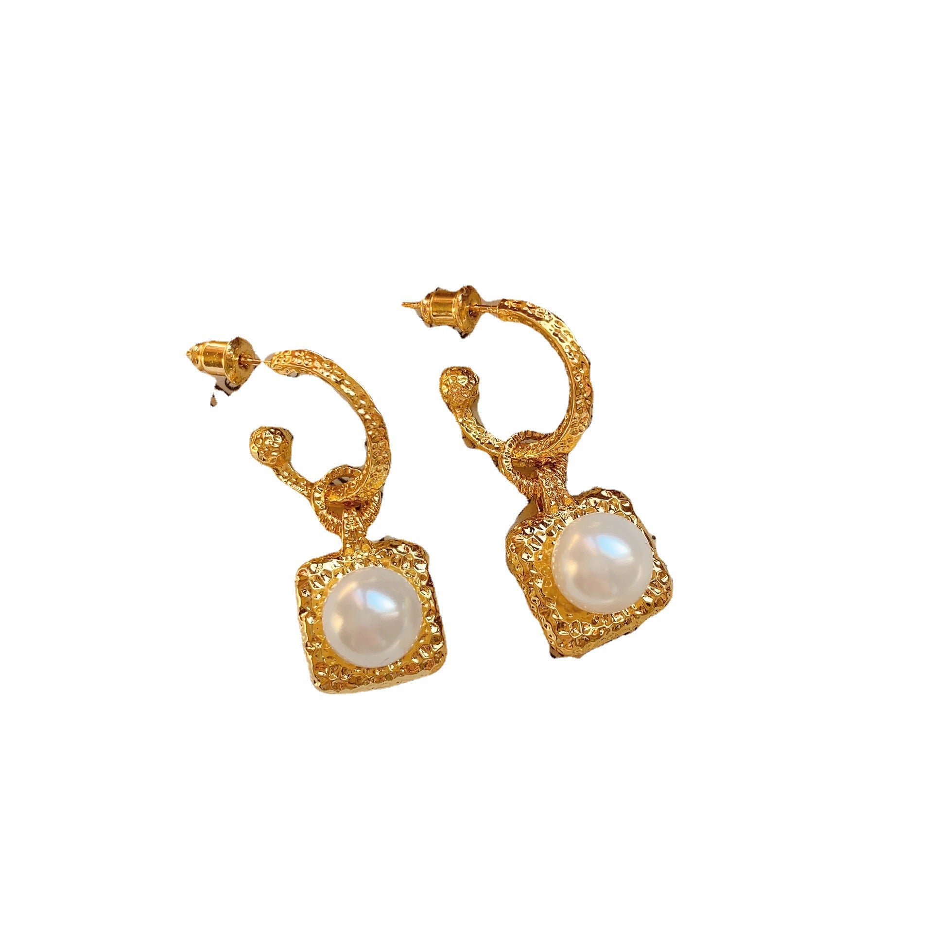 "The Light of Gravel" Original Niche Design Cave Style Natural Aurora Pearl Earrings