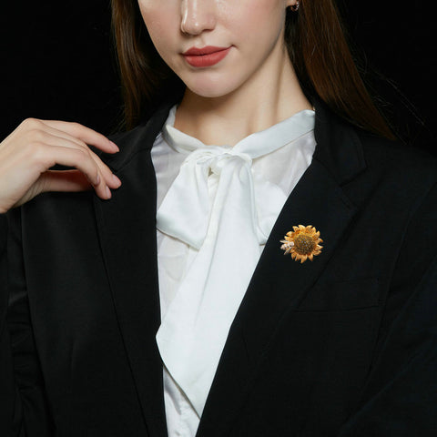 Bee Sunflower Suit Jacket Brooch