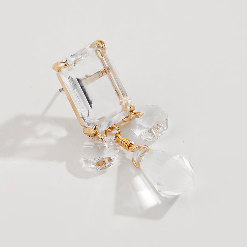 Shaped Glass Diamond Tassel Earrings