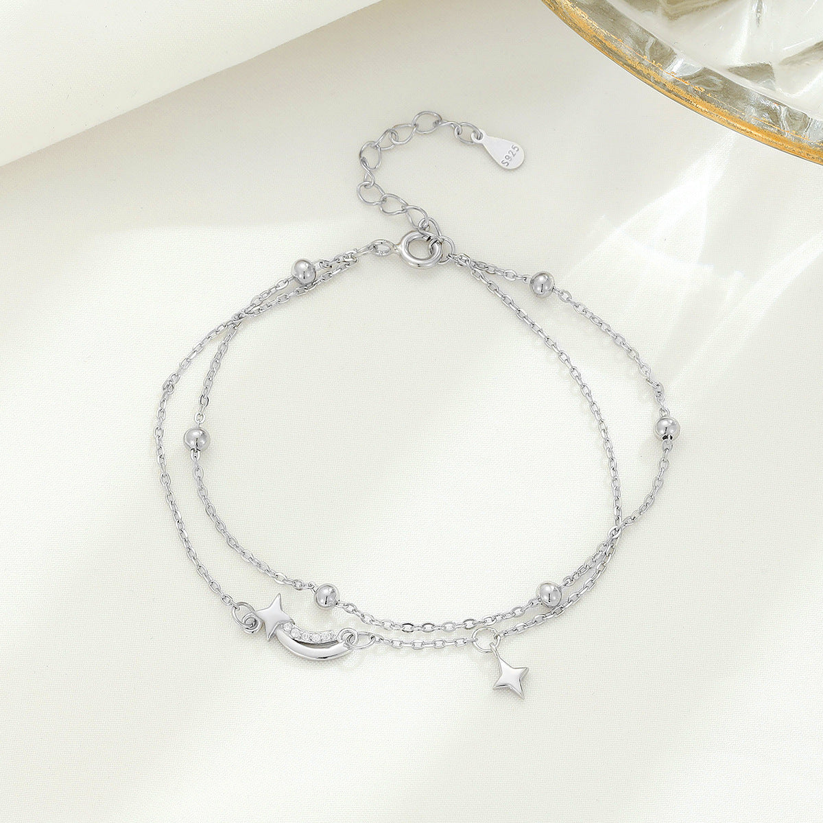Pure Silver Meteor Double Layer Bracelet