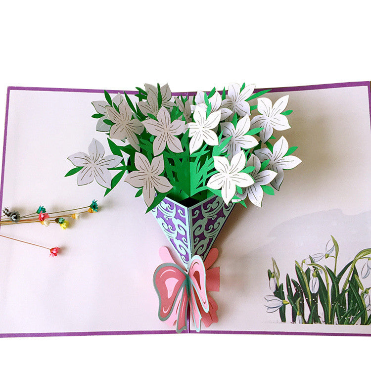 Sunflower 3D Creative Bouquet Stereo Greeting Card