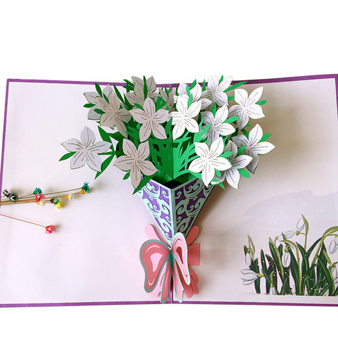 Sunflower 3D Creative Bouquet Stereo Greeting Card