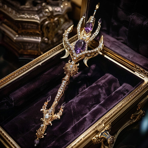 Fashionable and High-end Crystal Scepter Trident Brooch