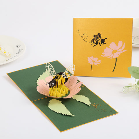 Sunflower 3D Creative Bouquet Stereo Greeting Card