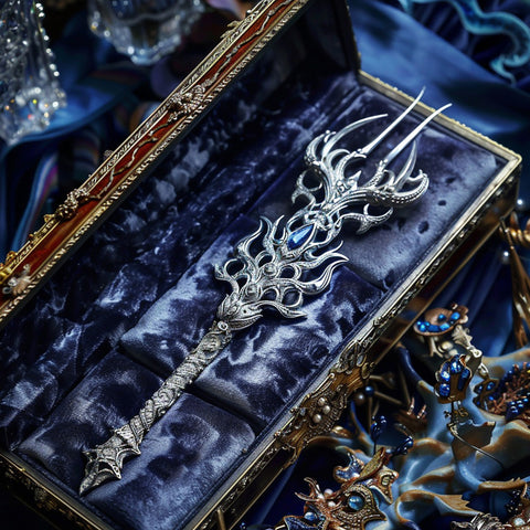 Fashionable and High-end Crystal Scepter Trident Brooch