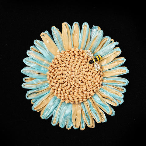 Vintage Bohemian Hand-woven Sunflower Brooch