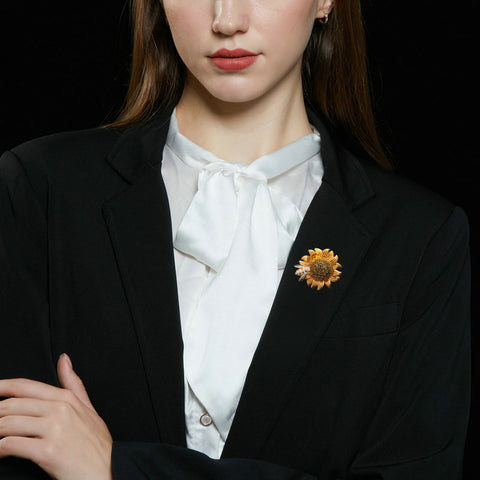 Bee Sunflower Suit Jacket Brooch