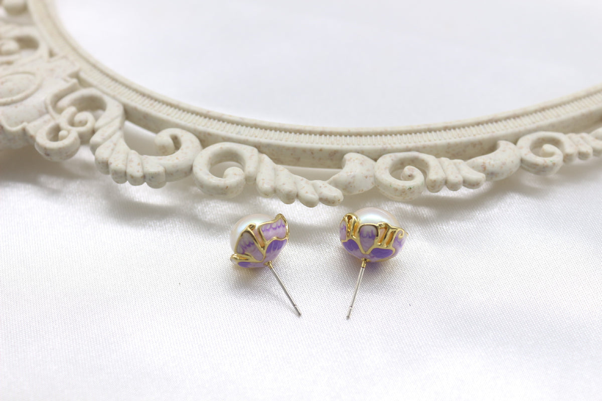 Silver Needle Pearl Earrings