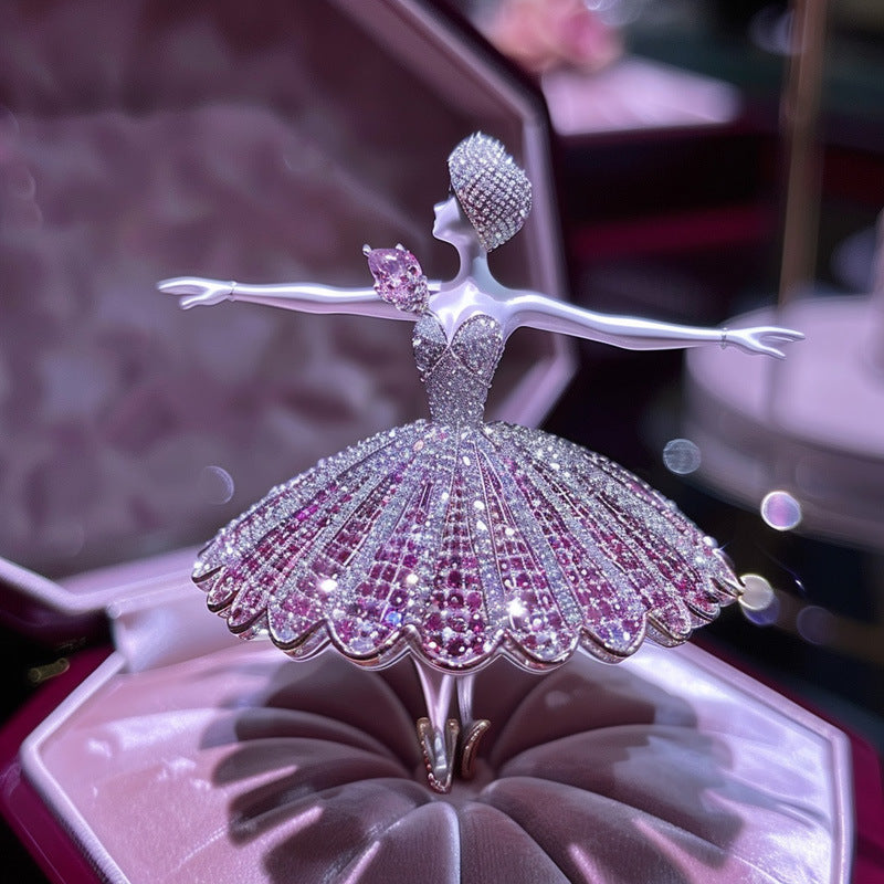 Sweet Princess Cute Ballerina Girl Brooch