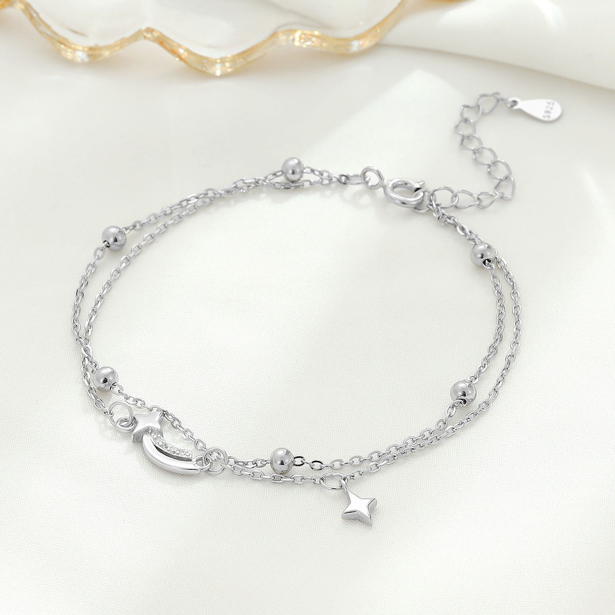 Pure Silver Meteor Double Layer Bracelet