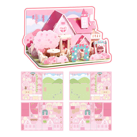 3D Three-dimensional Handmade DIY Assembled House Puzzle Model Card
