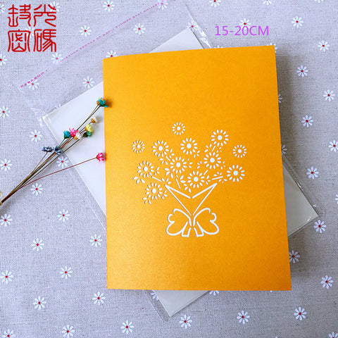 Sunflower 3D Creative Bouquet Stereo Greeting Card