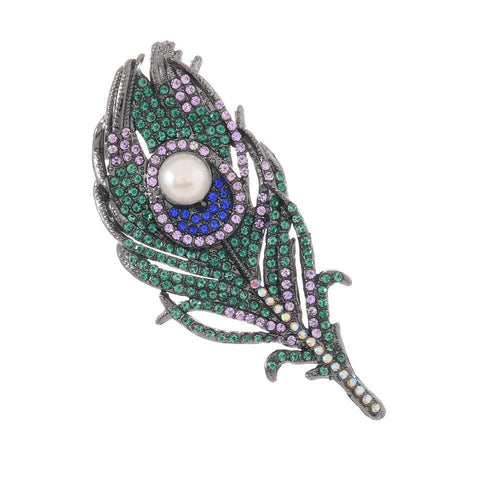 Vintage Peacock Feather Brooch