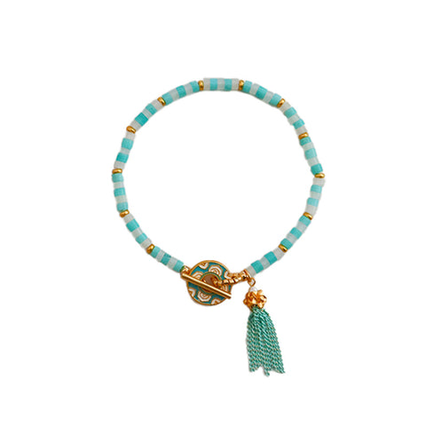 Original Stylish Natural Stone Beaded Tassel Bracelet