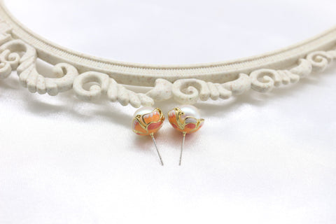 Silver Needle Pearl Earrings