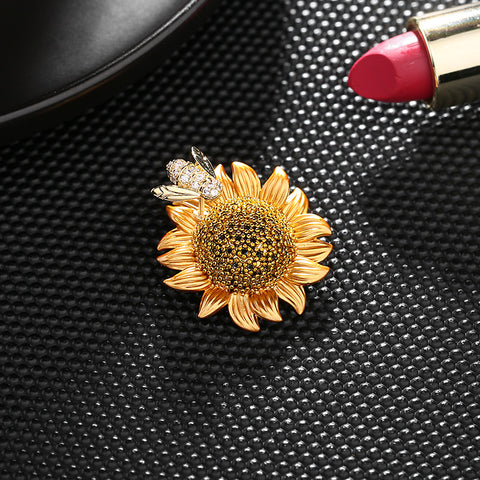 Bee Sunflower Suit Jacket Brooch