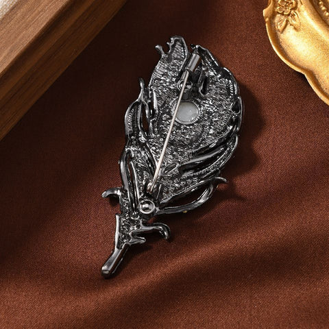 Vintage Peacock Feather Brooch
