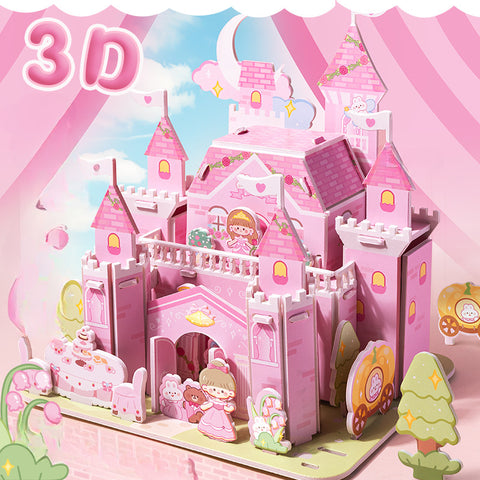 3D Three-dimensional Handmade DIY Assembled House Puzzle Model Card