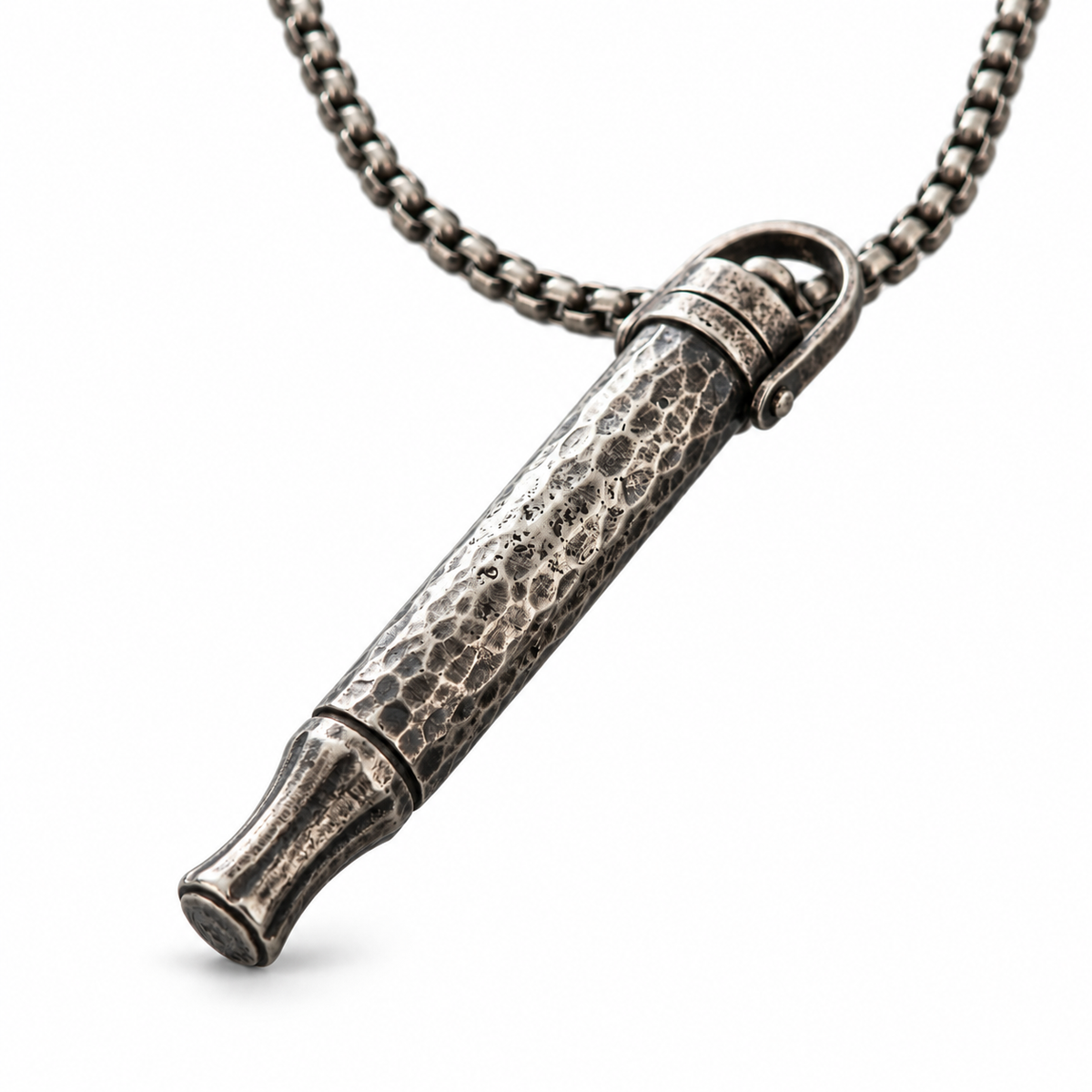 The Zen Anchor breathing necklace in antique silver tone