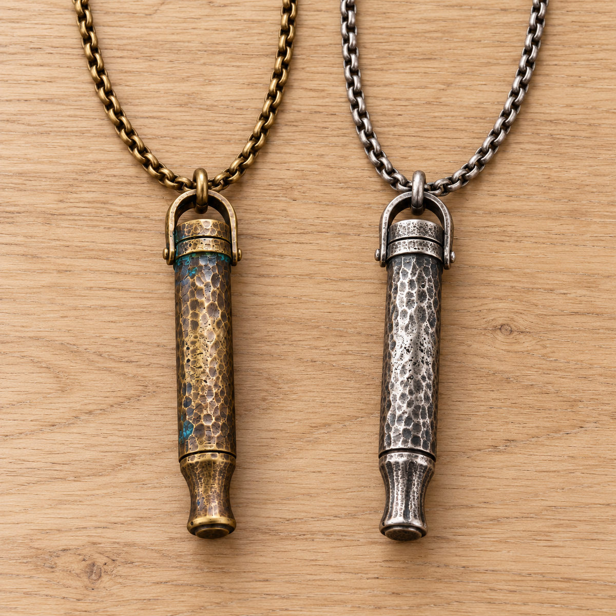 Zen Anchor necklaces in antique brass tone and antique silver tone